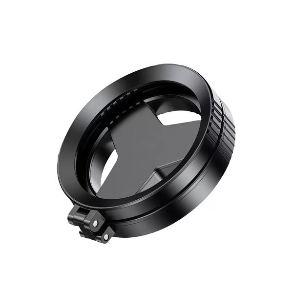 Magnetic CPL polarizing lens filter attached to a smartphone camera