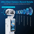 W&O Portable 2.5K Ultra HD Video Recorder with 180° Rotating Lens, Handheld Stabilizer Pocket Camera, Full Body Camera for Vlogging, Travel & Daily Life Recording, USB Rechargeable, Black, Vlogging Camera, Modern Gadget, Durable Construction, Camcorder