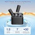 Tekvyn Hepu wireless microphone with compact design, handheld microphone with a built-in transmitter and microphone grille.