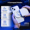 Abxylute M4 Snap-On Mobile Gaming Controller for Android & Iphone, Switch 1&2, Portable Bluetooth Mini Controller, Pocket-Sized Retro Emulator Gamepad W/Stand, Dual Joystick Turbo Pro Gaming, Magnetic (White)