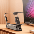 Tekvyn FoldGrip collapsible telescopic phone holder with 360° rotation, shown extended with adjustable grip and sleek design.