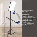 Tekvyn LED panel light kit with adjustable tripod stand, ideal for photography and video lighting setups.