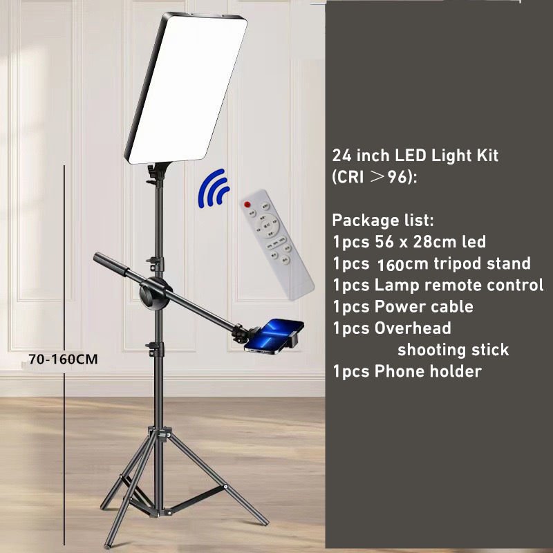 Tekvyn LED panel light kit with adjustable tripod stand, ideal for photography and video lighting setups.