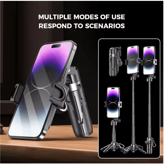 Tekvynstore Mini Grip Quadripod for content creation, compact tripod with four adjustable legs for stable photography and video.
