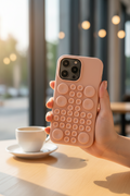 Silicone Pop It iPhone case by Tekvynstore featuring colorful pop-it bubbles for fun and protective phone cover.