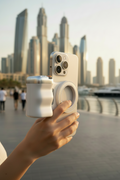 Telesin Fun Shot magnetic phone grip by Tekvyn with built-in selfie ring light, featuring a sleek design and adjustable stand.