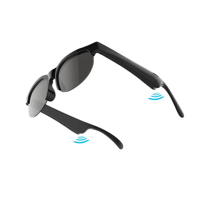 Black Bluetooth sunglasses with built-in speakers
