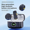 Wireless Tekvyn microphone with charging cabin, compact design, and built-in charging dock for easy wireless audio recording.